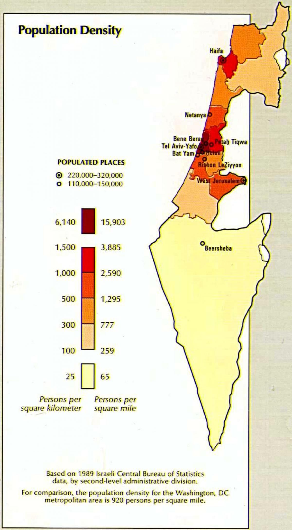 mapi izraela populacije